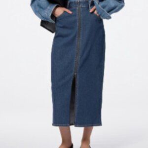 Denim Zip Narrow Skirt
